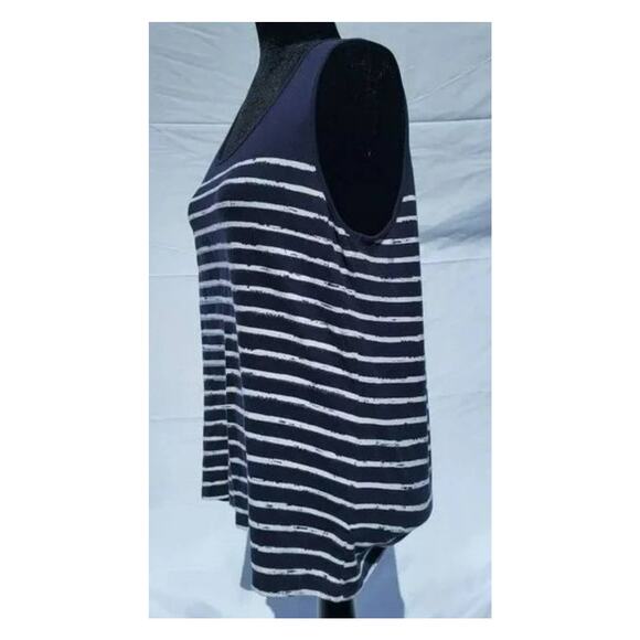 Ruby Rd. Navy Blue & White Short Sleeve Shirt Women's Large - Picture 4 of 4